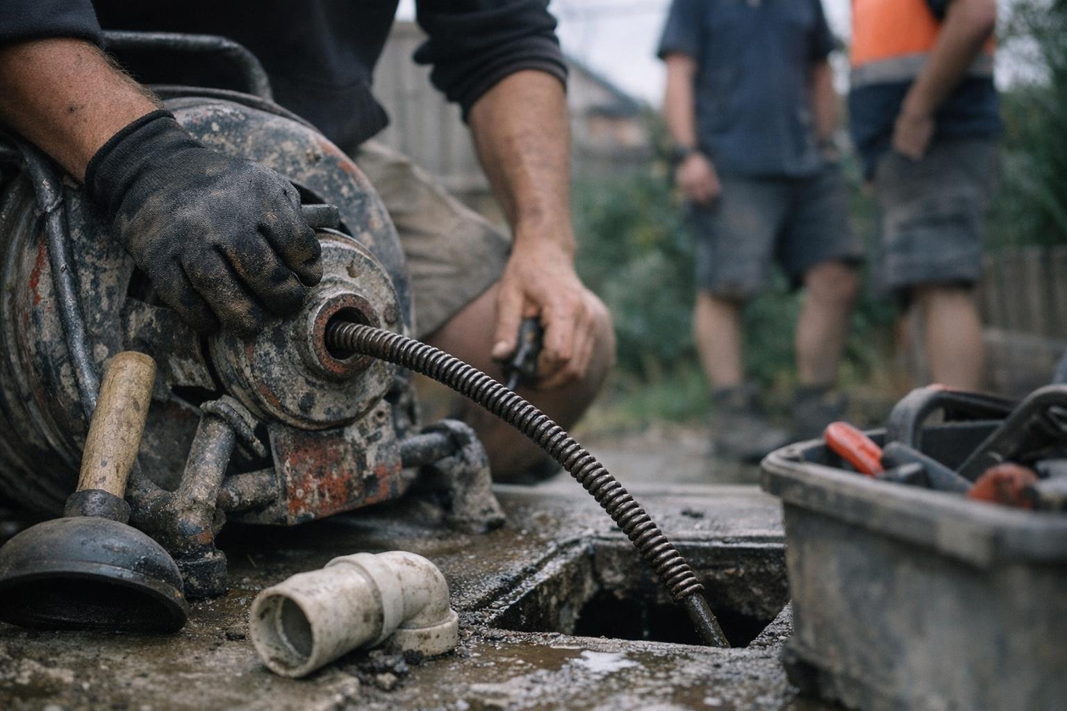 Root Intrusion in Drains in Blocked Drain Plumber: Root Intrusion in Drains is the penetration of tree and plant roots — visual guide
